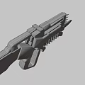 Golden Black Sci Fi Weapon With Metallic Blade Sharp Spikes And Futuristic Design