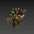 Bowser Game Character With Yellow Skin Horns And Metal Arm Armor Design