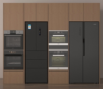 Modern refrigerator built-in refrigerator oven 3d model