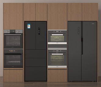 Modern refrigerator built-in refrigerator oven 3d model