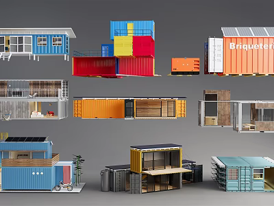 Colorful Modern Container Buildings With Modular Design And Creative Structures 3d model