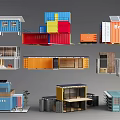 Colorful Modern Container Buildings With Modular Design And Creative Structures 3d model