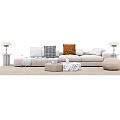 Modern sofa coffee table combination 3d model