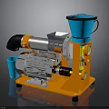 Electric Household Appliance With Orange Base Blue Funnel Transparent Parts And Blue Cup