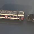 Vintage Steam Train Model With Black Locomotive Red Carriage Windows And Ladder