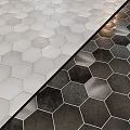 Hexagonal Tiles Design With White And Dark Color Patterns For Floor