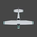 Modern Small Passenger Plane With White Wings Green Fuselage And Single Propeller