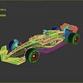 Green and Black Scuderia Race Car with Streamlined Body and Racing Tires