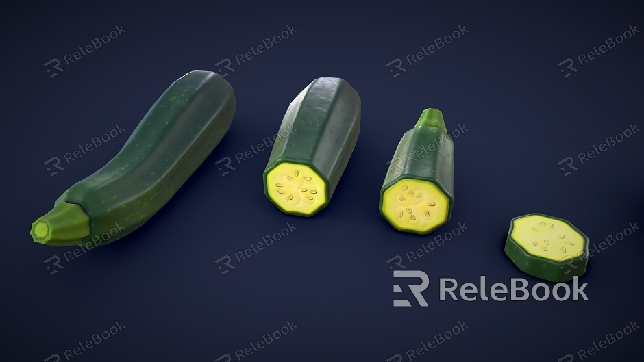 Zucchini stylized zucchini cartoon zucchini cartoon vegetables stylized vegetables model