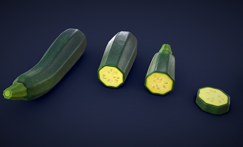 Zucchini stylized zucchini cartoon zucchini cartoon vegetables stylized vegetables 3d model