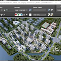 Aerial View Planning of Residential Community With Central Green Courtyard Waterfront and Sports Field