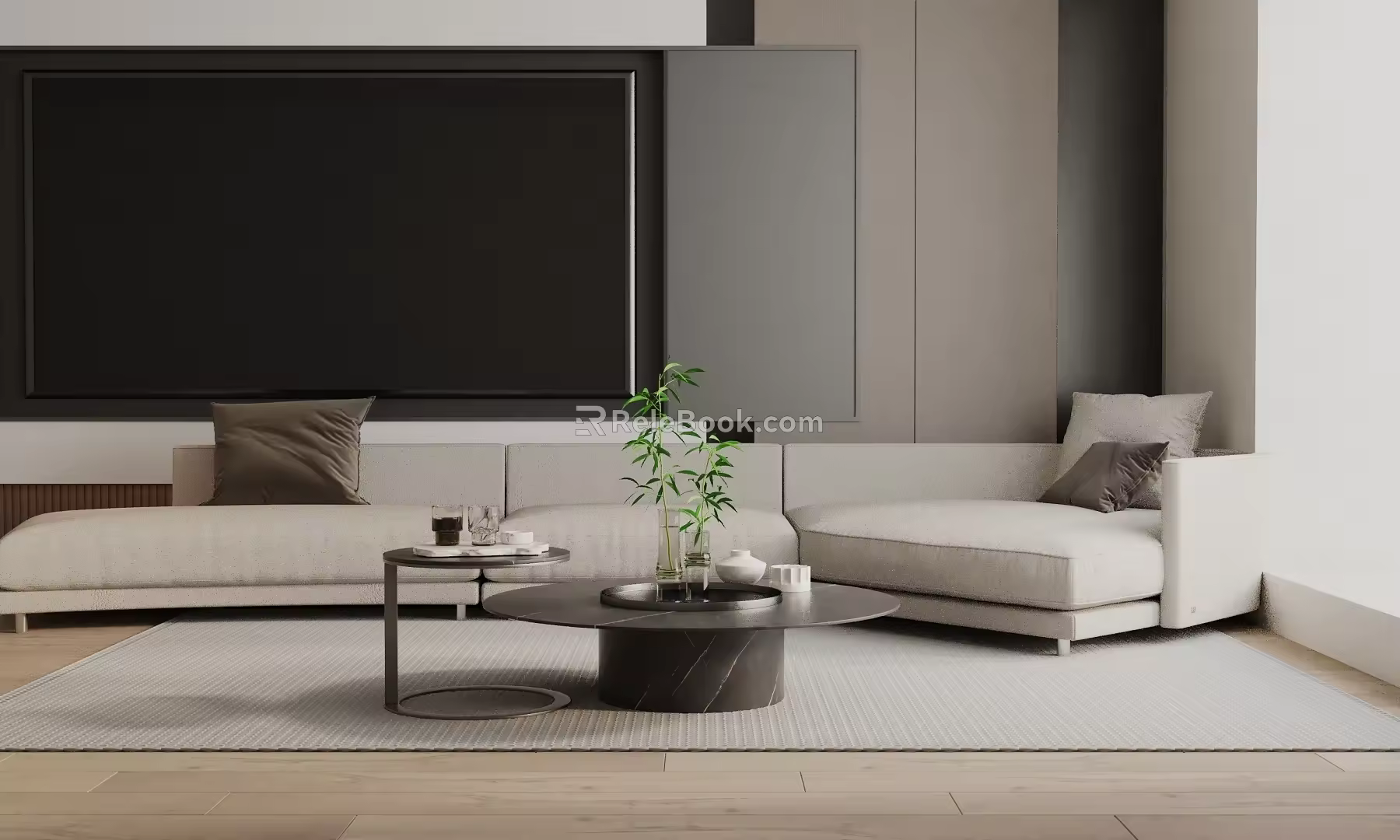 Three-seat sofa 3d model