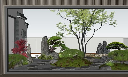 Japanese Garden Roof Garden 3d model