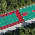 Spacious Outdoor Multi Purpose Sports Court With Basketball Badminton And Table Tennis Facilities