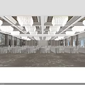 Luxury Spacious Conference Room With Elegant Crystal Chandeliers And Neat Formal Banquet Seating Layout