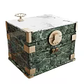 Green Marble Nightstand With Gold Accents And Top Tray Decor Modern Design