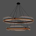 Modern Circular Multi layered Chandelier With Metallic Frame Transparent Elements And LED Lighting 3d model