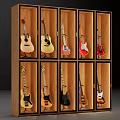 Modern Display Cabinet Guitar Display Cabinet 3d model