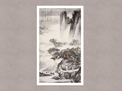 Decorative Painting Landscape Painting Hu Ruosi Tang Bohu Landscape Painting Traditional Chinese Painting model