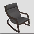 Modern Gray Rocking Chair With Wooden Frame And Comfortable Design