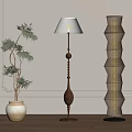 Quiet floor lamp combination 3d model
