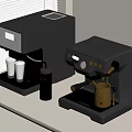 Modern Coffee Makers As Essential Kitchen Appliances For Home Coffee Making 3d model
