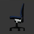 Blue Ergonomic Office Chair With Adjustable Caster Base And Comfortable Seat
