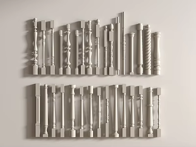 Jane European Handrail Jane European Handrail Post 3d model
