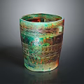 Colorful Ceramic Decorative Container With Intricate Geometric Patterns For Home Use