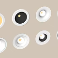 Modern Downlights And Spotlights With Round Design White Black Frames For Home Ceiling Installation 3d model
