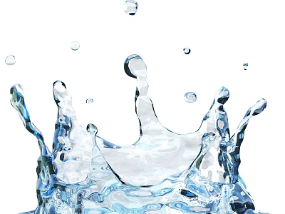 Clear Refreshing Water Drink With Splashing Drops And Vibrant Liquid Motion 3d model