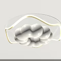 Modern Decorative Ceiling Light With White Textured Lampshade And Golden Edge Design