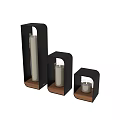 Decorative Wall Decor With Black Frame Wooden Base And Burning Candles