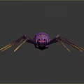 3D Rendered Purple Spider Character With Golden Patterned Legs And Vibrant Body Design