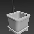 White Square Wash Basin With Pedestal Stand And Faucet On Marble Countertop For Daily Washing