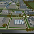 Industrial Factory Aerial View With Multiple Buildings Neat Layout And Green Areas