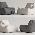 Comfortable Bean Bag Chairs In Gray And Beige Colors For Living Room
