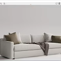 Modern double sofa multiplayer sofa 3d model