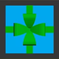 Colorful Patterned Gift Box With Blue Lid And Green Bow For Daily Use