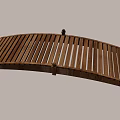 Wooden Garden Bridge Featuring Arched Design and Decorative Slatted Structure