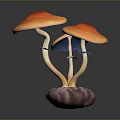 Colorful Mushroom Shaped Food With Orange Caps Purple Base And Blue Stems