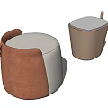 Modern sofa stool low stool combination 3d model