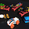 Colorful Electric Toy Trucks Bus Cement Mixer Police Car And Play Vehicles For Kids