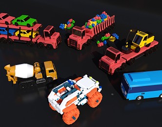 Modern toy car toy car combination 3d model