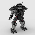 Black Mechanical Building Blocks Robot With Armor Structure And Detailed Design 3d model