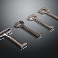 Modern Key Metal Key 3d model