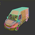 Light Pink Cargo Van With Modern Exterior Design And Reflective Finish