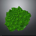 Green Spherical Animal With Intricate Fractal Surface Patterns And Textures