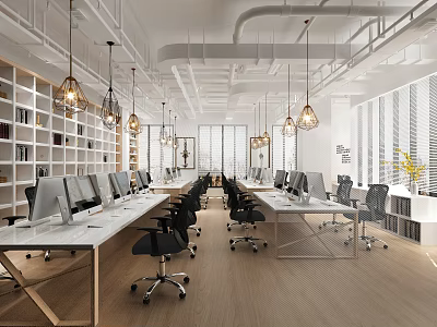 modern public office area office 3d model