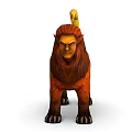 Fantasy Beast Character With Red Fur Yellow Tipped Tail And Lion Like Appearance